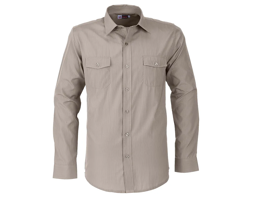 Mens Long Sleeve Bayport Shirt  - Khaki