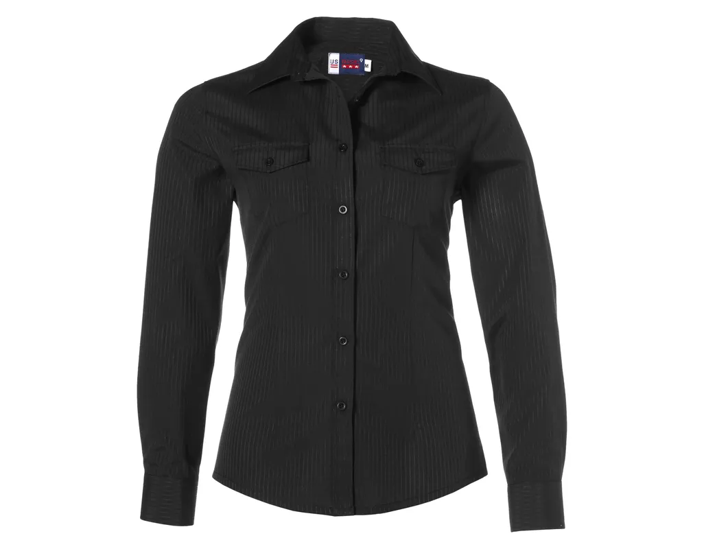 Ladies Long Sleeve Bayport Shirt  - Black Only