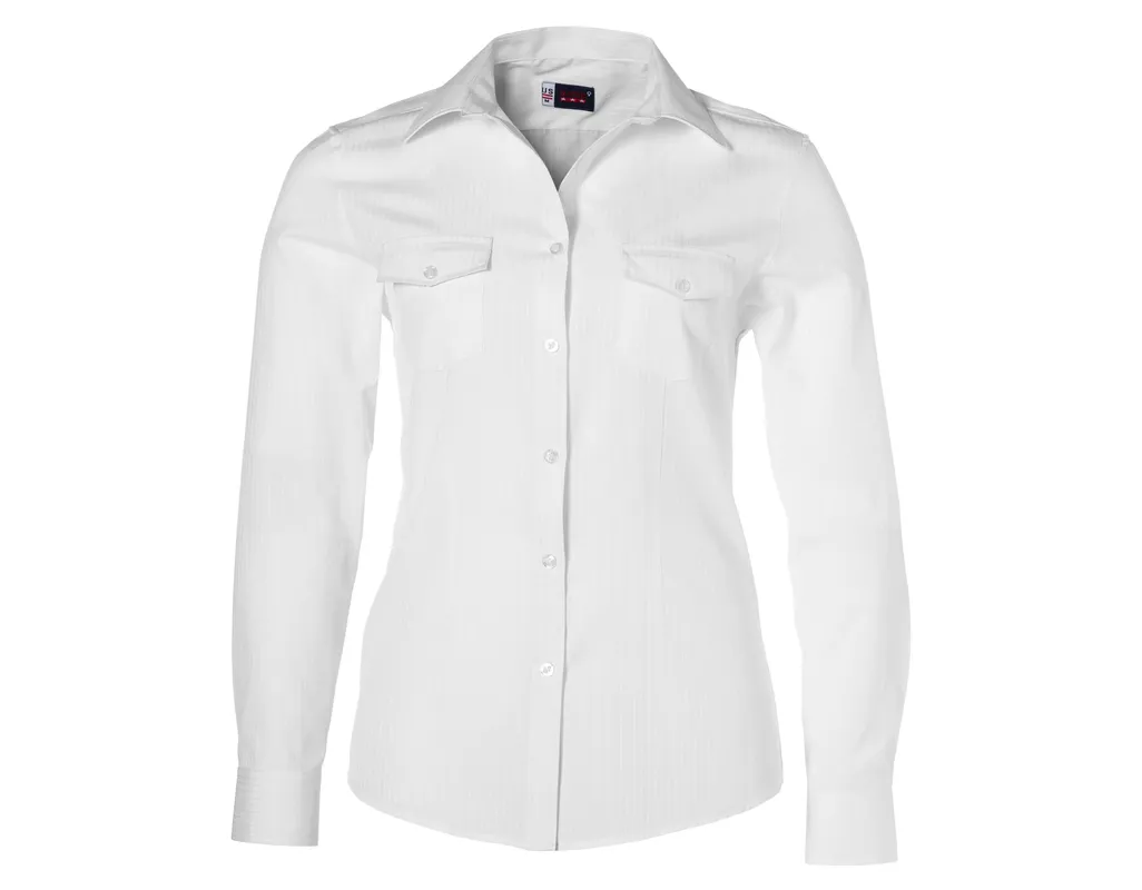Ladies Long Sleeve Bayport Shirt  - White Only