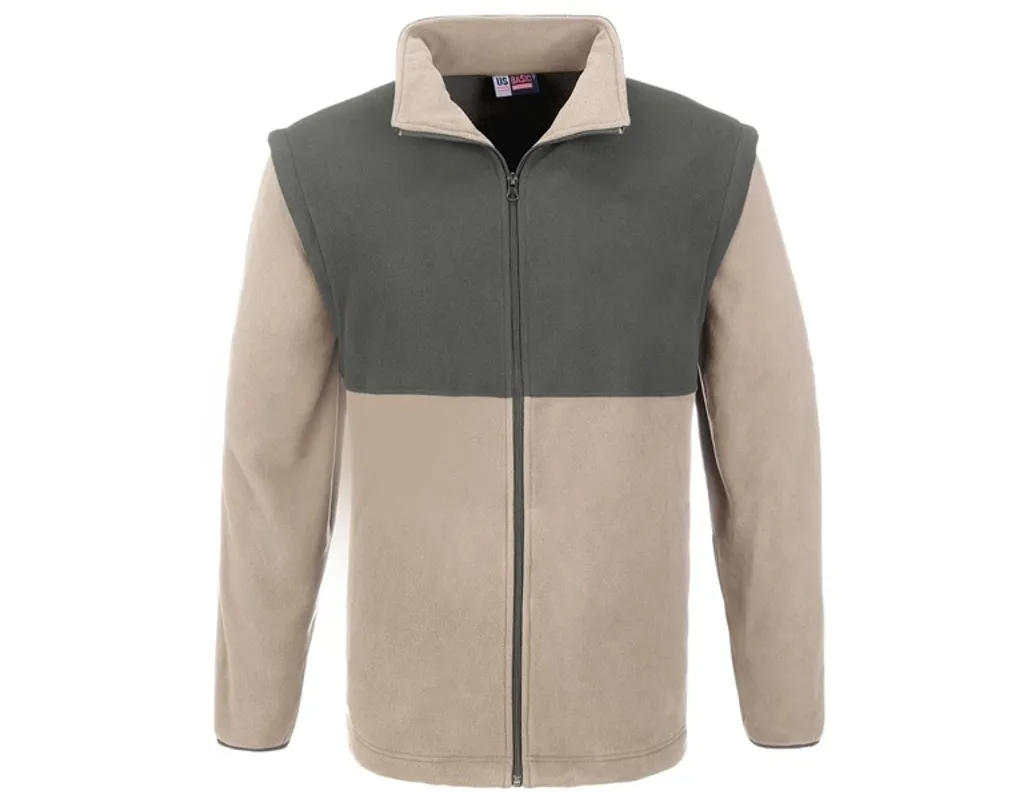 Mens Benneton Zip-Off Micro Fleece Jacket  - Khaki Only