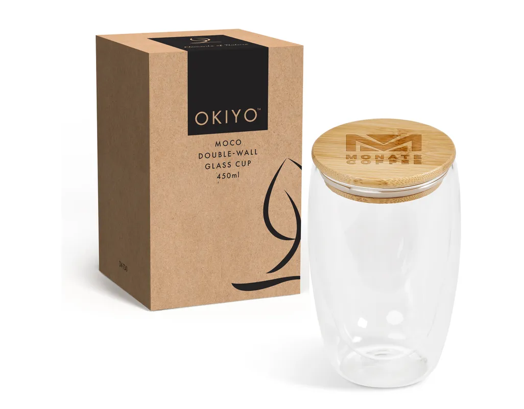 Okiyo Jumbo Moco Double-Wall Glass Cup - 450ml