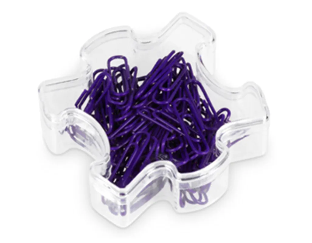 Puzzle Paper Clips  - Purple Only