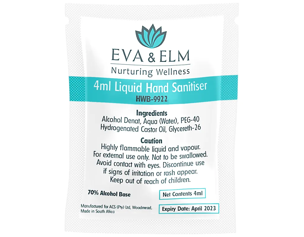 Eva & Elm Buxton 4ml Liquid Sachet Hand Sanitiser