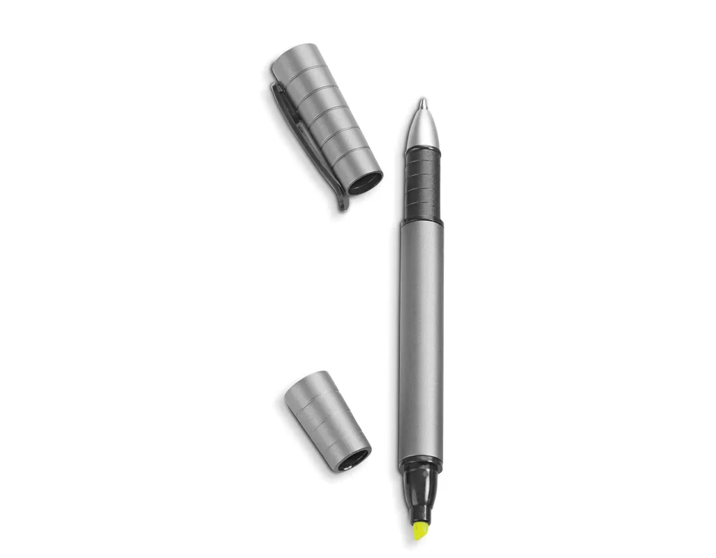 Writebright Pen & Highlighter - Gun Metal