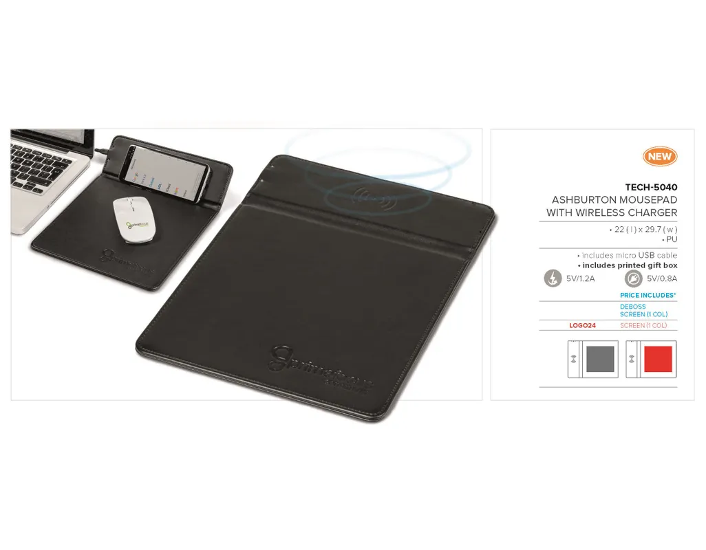 Ashburton Mousepad With Wireless Charger