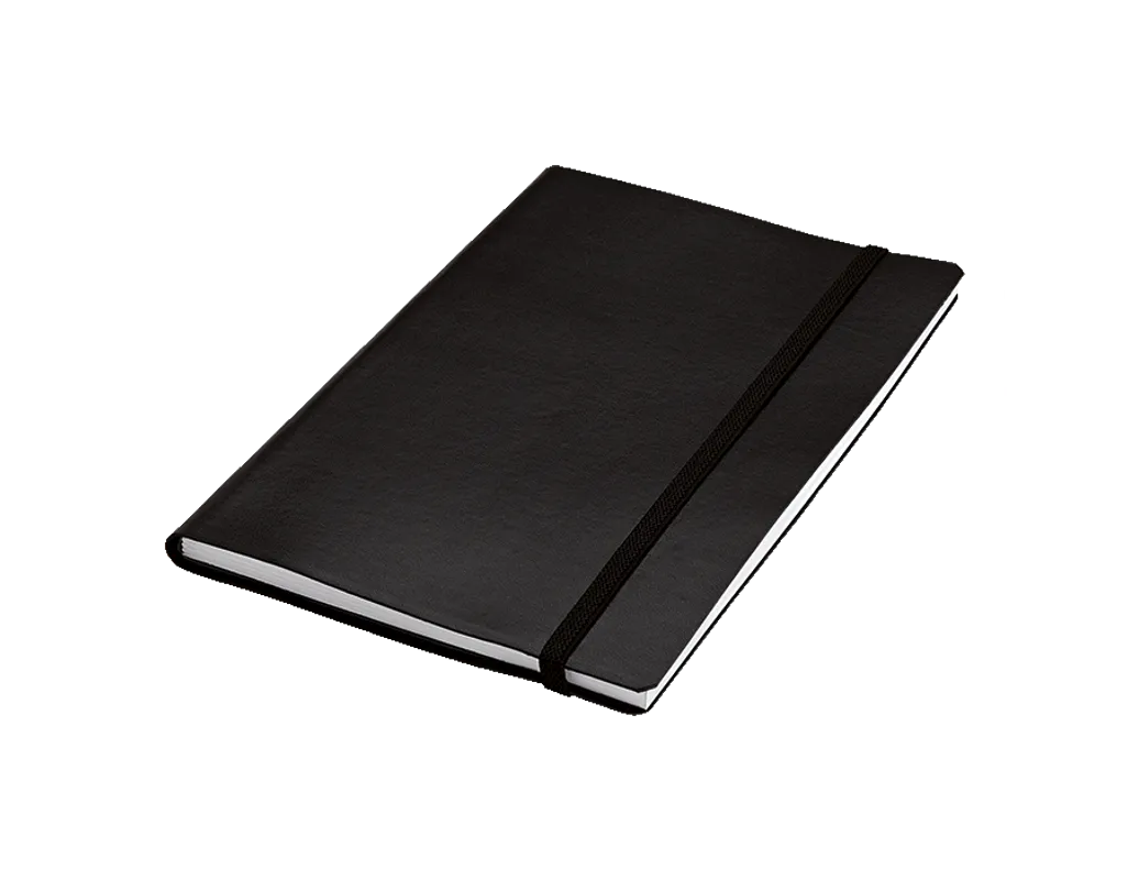 A5 Journal with Elastic Band Closure - 80 Pages - Black