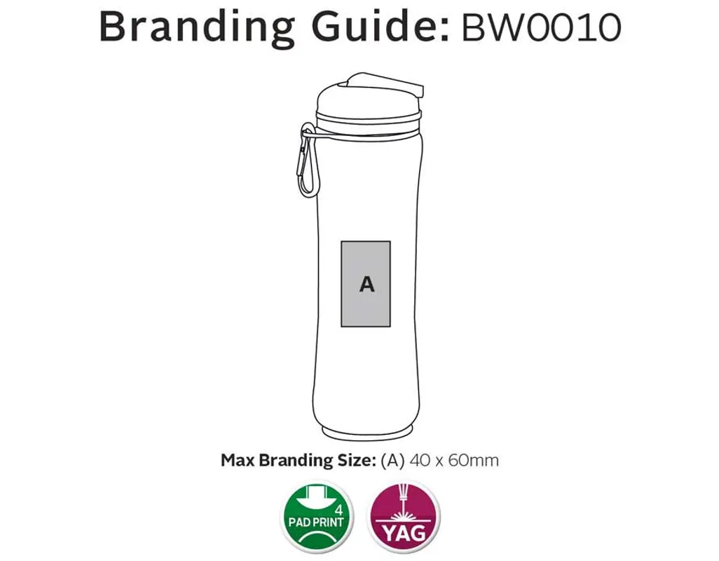 750ml Stainless Steel Bottle with Carabiner - Silver