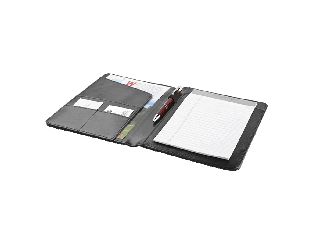 A5 Bonded Leather Folio - 30 Pages - Black