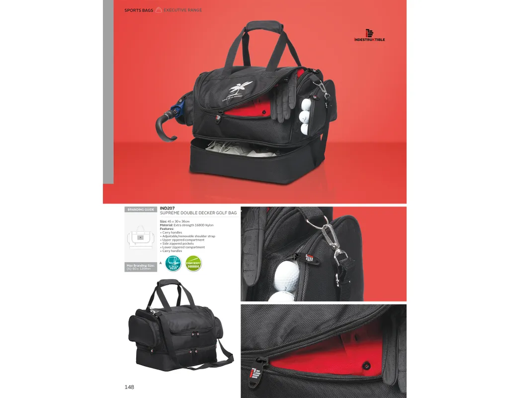 Supreme Double Decker Golf Bag - Black