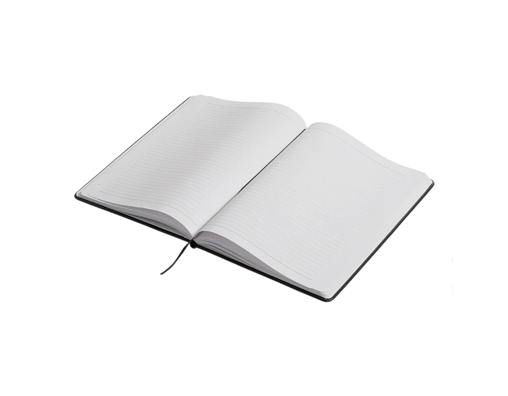 A4 Notebook Bound In PU Cover - Black
