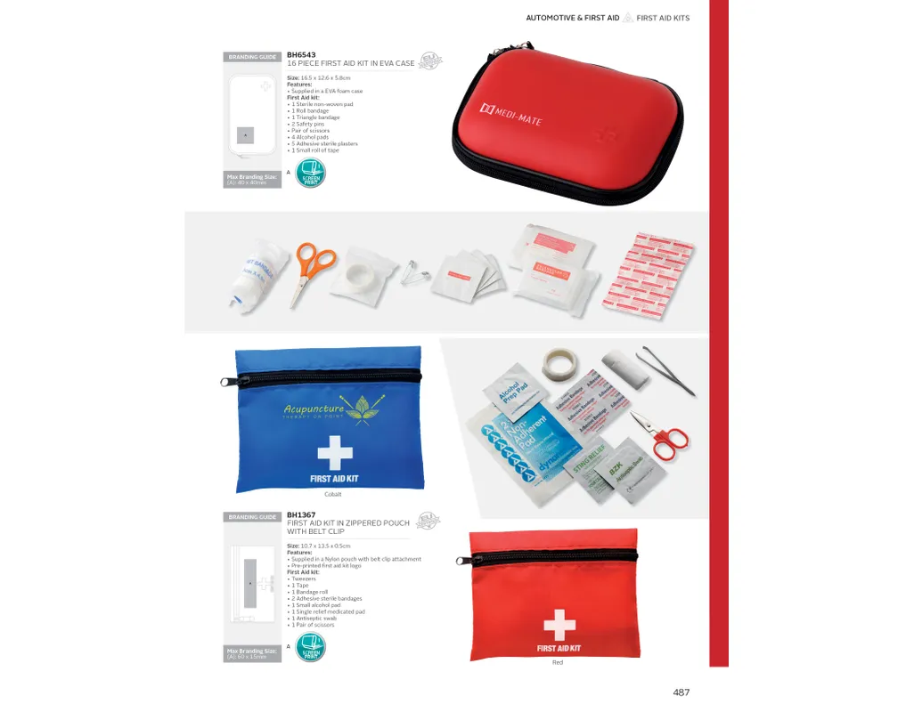 16 Piece First Aid Kit in EVA Case - Red