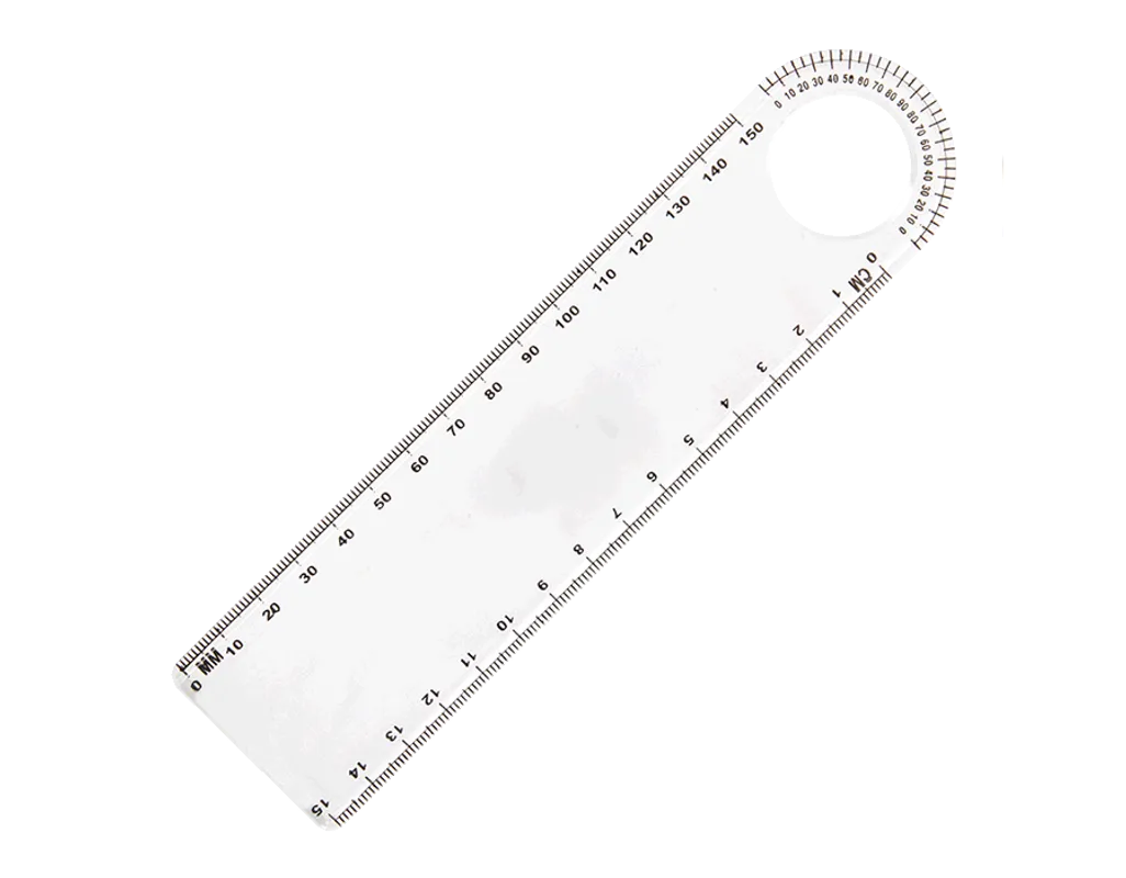 15cm Ruler with Protractor - Neutral