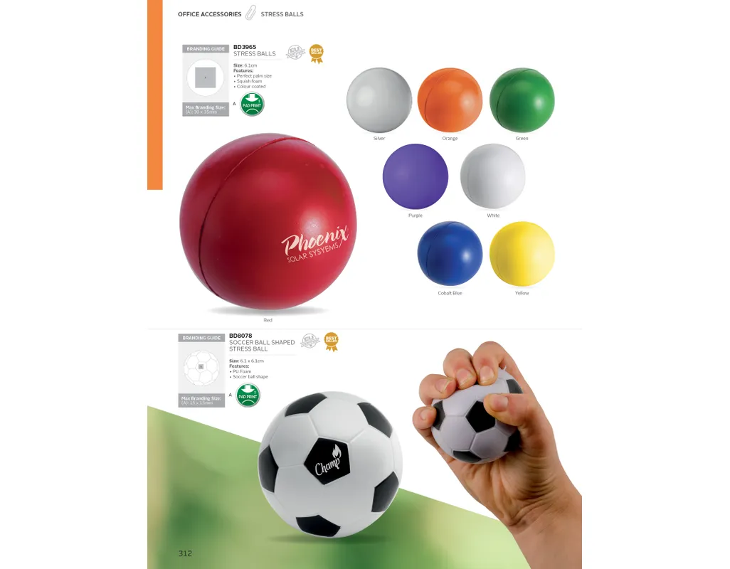 Soccer Ball Shaped Stress Ball - Black With White