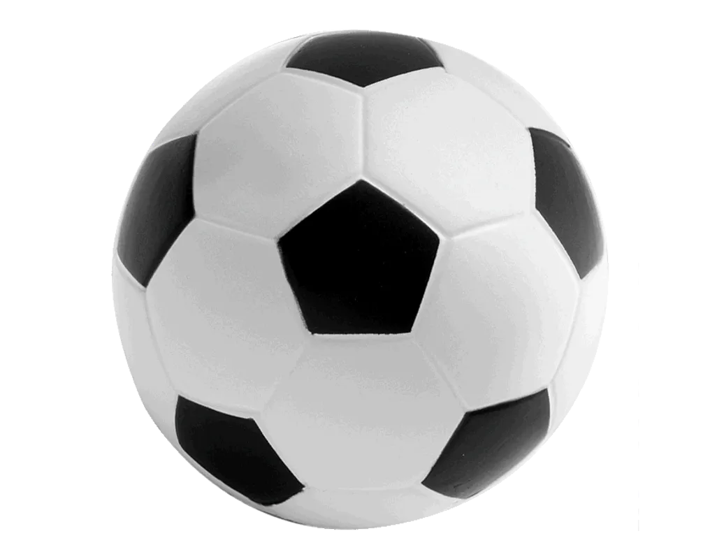Soccer Ball Shaped Stress Ball - Black With White