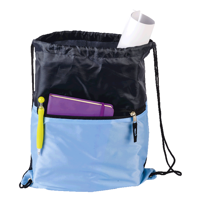 Drawstring Sport Bag with Zip Pocket 210D Brand Innovation