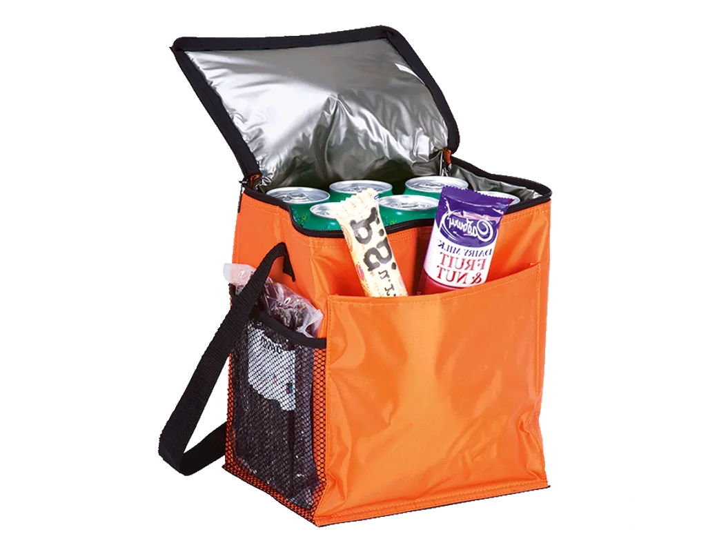 12 Can Cooler with 2 Exterior Pockets - 70D - PEVA Lining